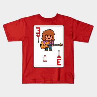 Pixelrockstars Three of Hearts Playing Card Kids T-Shirt